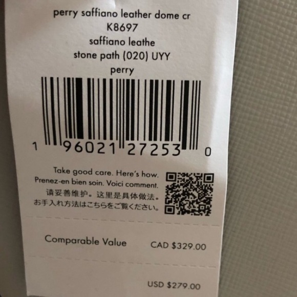 Kate Spade Perry Saffiano Leather Dome Crossbody Stone Path Gray NWT - Picture 6 of 8